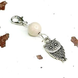 Glass Beaded Owl Zipper Pull Charm